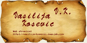 Vasilija Košević vizit kartica